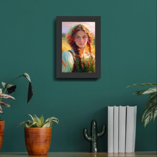 The lovely girl of the meadow along with simplicit framed art