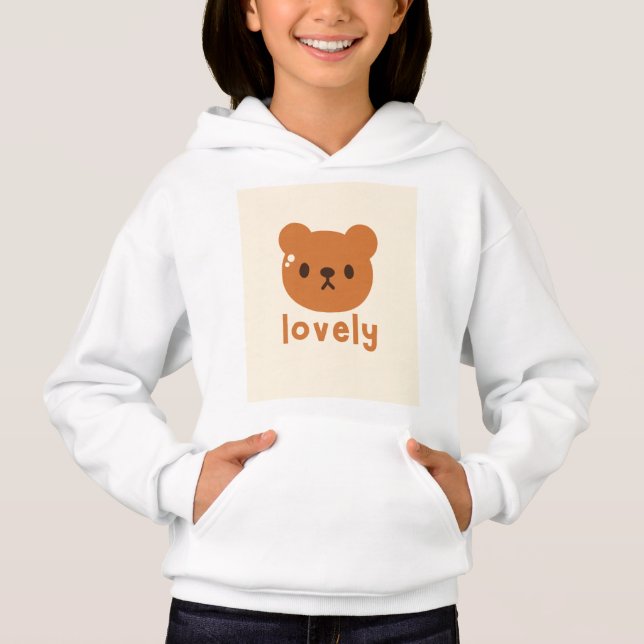 The lovely girl's pullover hoodie designs (Front)