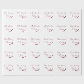 the lovely match pink name date pastel wedding ret wrapping paper