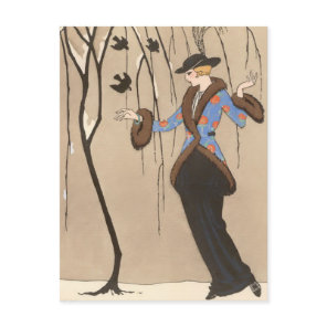 The Lovely Sparrow by George Barbier Postcard