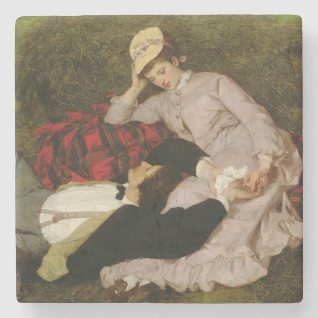 The Lovers, 1870 Stone Coaster (Front)