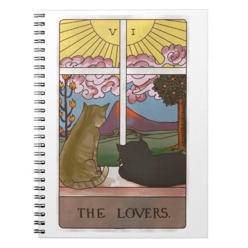 The Lovers Cat Tarot Card Notebook