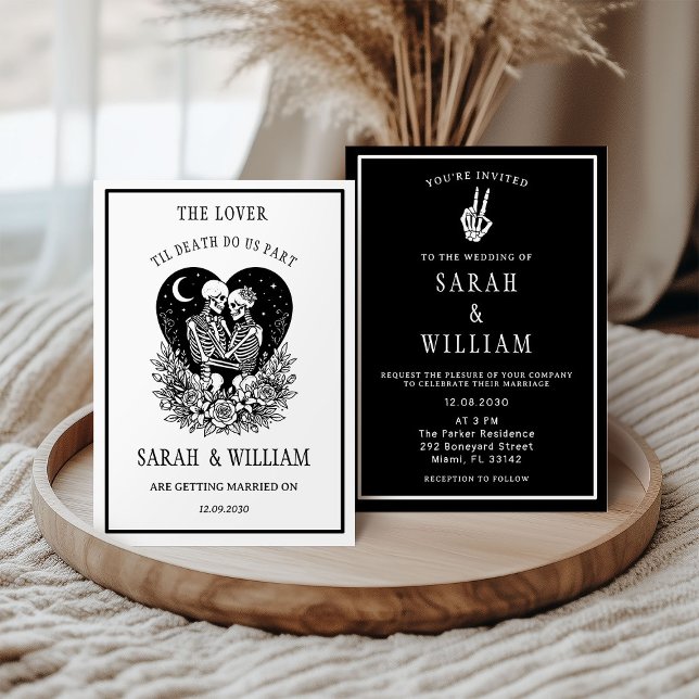 The Lovers, Celestial Stars,  Wedding Skeleton  Invitation (Creator Uploaded)