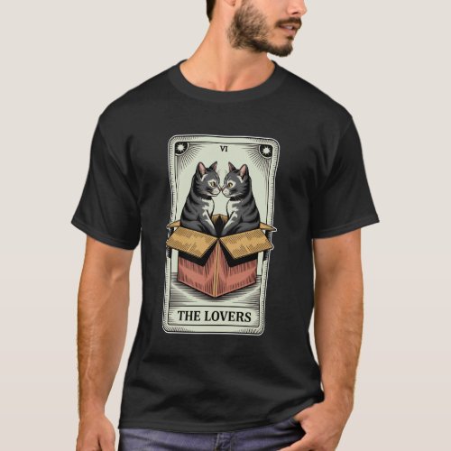 The Lovers Cuddling Cats Funny Tarot Card Cat 1 T-Shirt