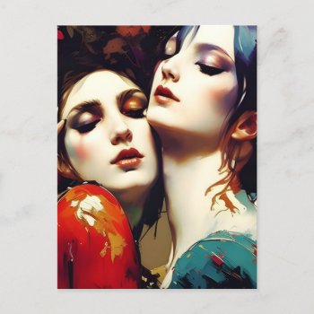 The Lovers Embrace Postcard by angelandspot at Zazzle