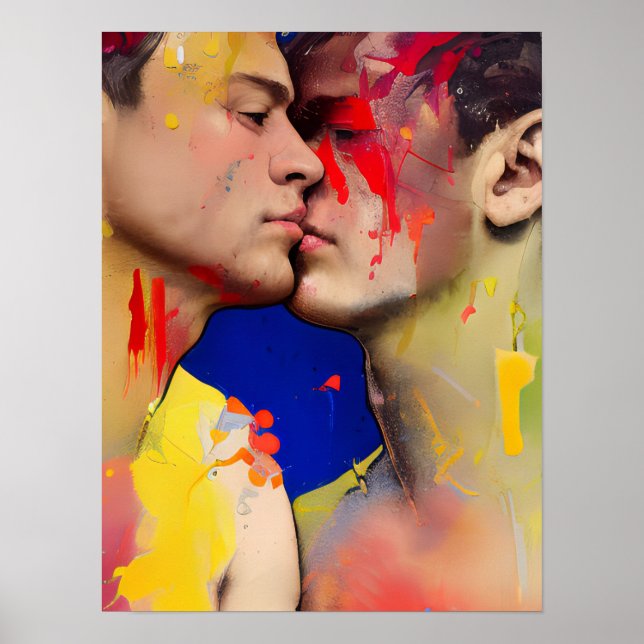 The Lovers Kiss Postcard Poster (Front)