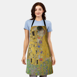 The Lovers Kissing Embrace by Gustav Klimt Apron