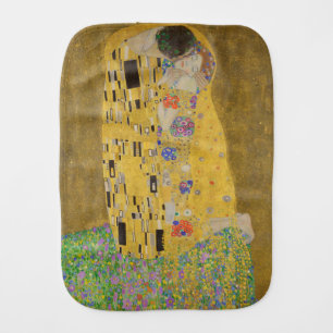 The Lovers Kissing Embrace by Gustav Klimt Baby Burp Cloth