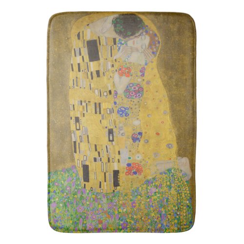 The Lovers Kissing Embrace by Gustav Klimt Bath Mat