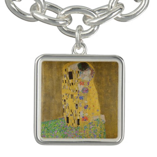 The Lovers Kissing Embrace by Gustav Klimt Bracelet