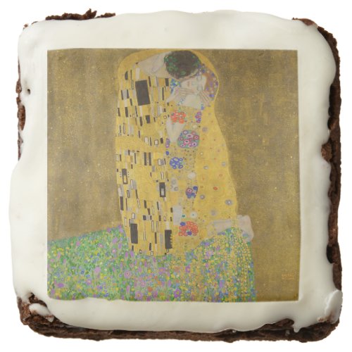 The Lovers Kissing Embrace by Gustav Klimt Brownie