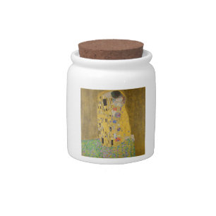 The Lovers Kissing Embrace by Gustav Klimt Candy Jar