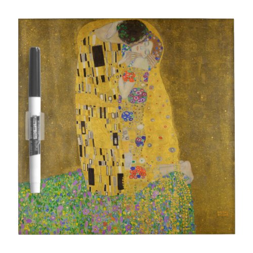 The Lovers Kissing Embrace by Gustav Klimt Dry Erase Board