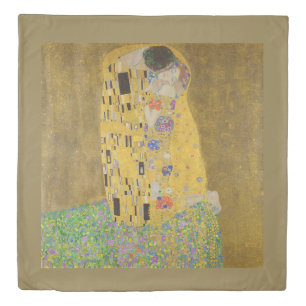 The Lovers Kissing Embrace by Gustav Klimt Duvet Cover