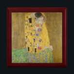 The Lovers Kissing Embrace by Gustav Klimt Gift Box<br><div class="desc">Sunlight glints off the swirling golden embrace that surrounds the lovers in Gustav Klimt's masterpiece, The Kiss. The scene is a paradox of intimacy and isolation. The couple stands on a precipice, a field of colorful flowers at their feet, yet they are oblivious to the world around them. Their gazes...</div>