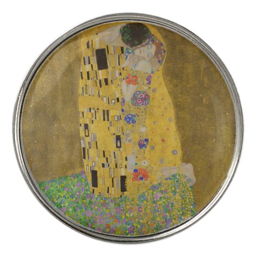 The Lovers Kissing Embrace by Gustav Klimt Golf Ball Marker