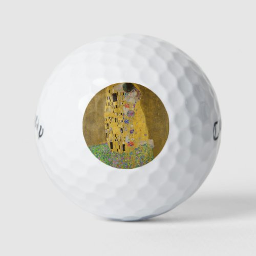 The Lovers Kissing Embrace by Gustav Klimt Golf Balls