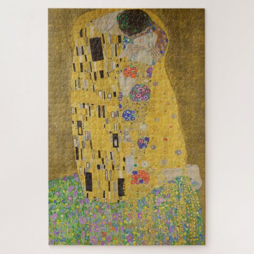 The Lovers Kissing Embrace by Gustav Klimt Jigsaw Puzzle