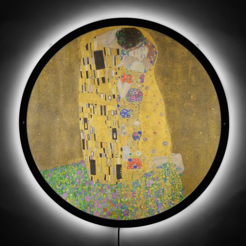 The Lovers Kissing Embrace by Gustav Klimt LED Sign