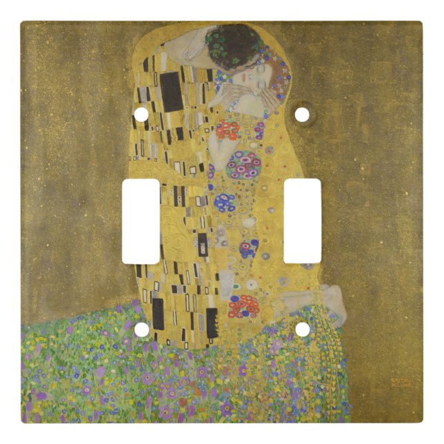 The Lovers Kissing Embrace by Gustav Klimt Light Switch Cover (Front)
