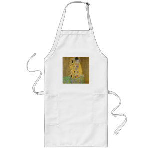 The Lovers Kissing Embrace by Gustav Klimt Long Apron