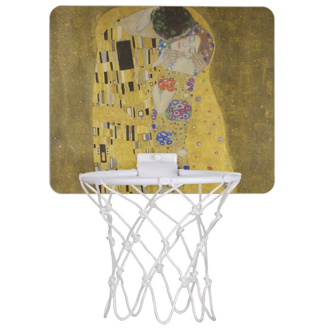 The Lovers Kissing Embrace by Gustav Klimt Mini Basketball Hoop (Front)