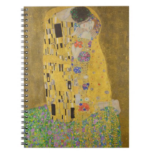 The Lovers Kissing Embrace by Gustav Klimt Notebook