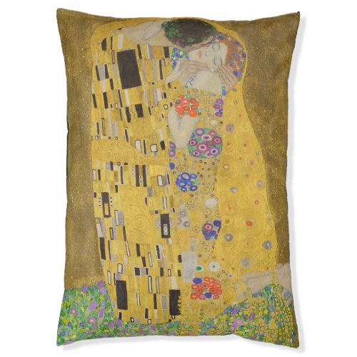 The Lovers Kissing Embrace by Gustav Klimt Pet Bed