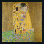 The Lovers Kissing Embrace by Gustav Klimt Photo Print<br><div class="desc">Sunlight glints off the swirling golden embrace that surrounds the lovers in Gustav Klimt's masterpiece, The Kiss. The scene is a paradox of intimacy and isolation. The couple stands on a precipice, a field of colorful flowers at their feet, yet they are oblivious to the world around them. Their gazes...</div>