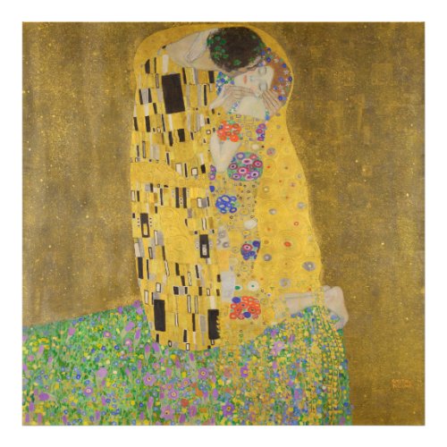 The Lovers Kissing Embrace by Gustav Klimt Photo Print