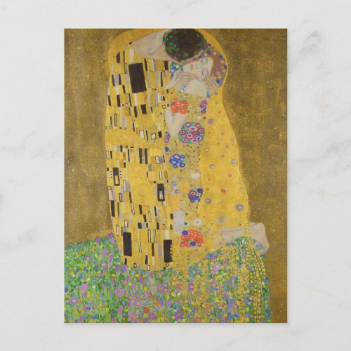 The Lovers Kissing Embrace by Gustav Klimt Postcard