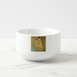 The Lovers Kissing Embrace by Gustav Klimt Soup Mug