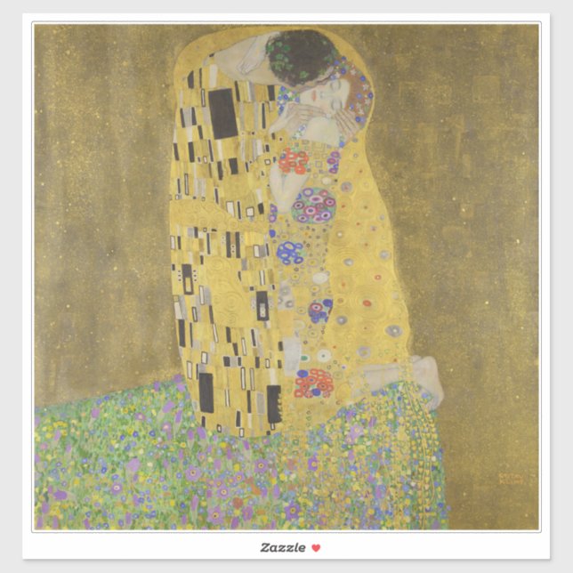 The Lovers Kissing Embrace by Gustav Klimt Sticker (Sheet)