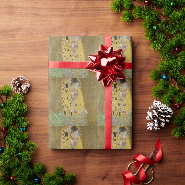 The Lovers Kissing Embrace by Gustav Klimt Wrapping Paper (Holiday Gift)