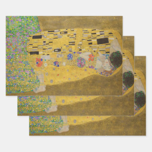 The Lovers Kissing Embrace by Gustav Klimt Wrapping Paper Sheets