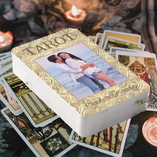 The Lovers Name  Photo Gold Wedding Tarot Cards 