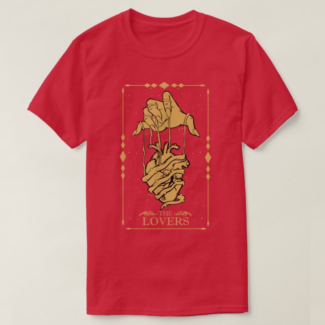 The Lovers Occult Tarot Card Couples Blackcraft Go T-Shirt (Design Front)
