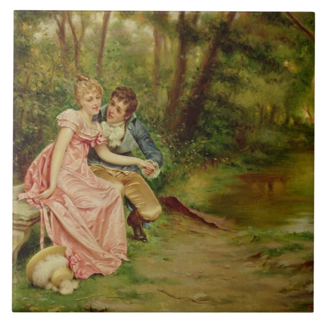 The Lovers (oil on canvas) Ceramic Tile (Front)