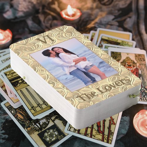 The Lovers Photo Gold Wedding Tarot Cards 