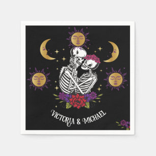 The Lovers Skeleton Couple Gothic Tarot Napkins