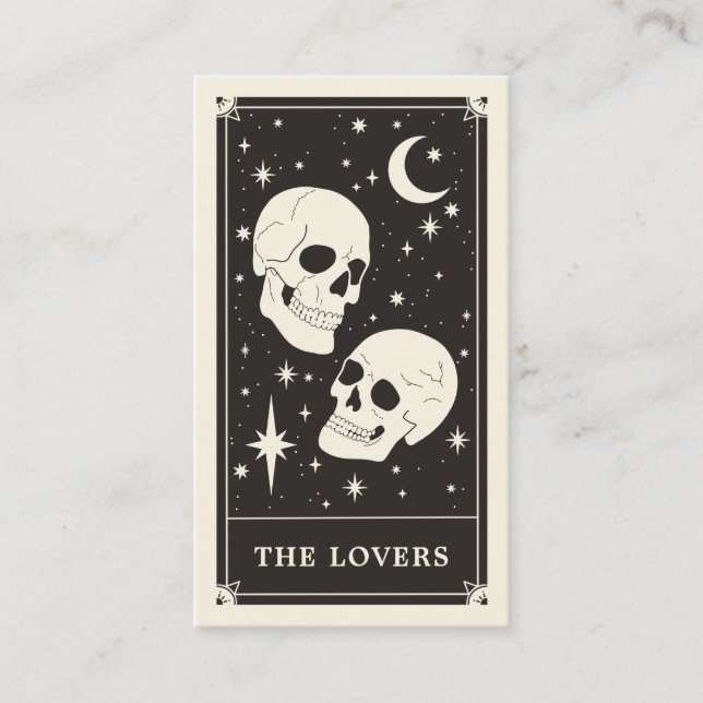 The Lovers Skull Tarot Wedding Save the Date Card (Front)