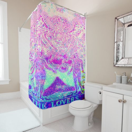 The Lovers Tarot Card Bathroom Shower Curtain