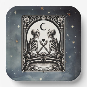 The Lovers Tarot Card Celestial Wedding Paper Plates