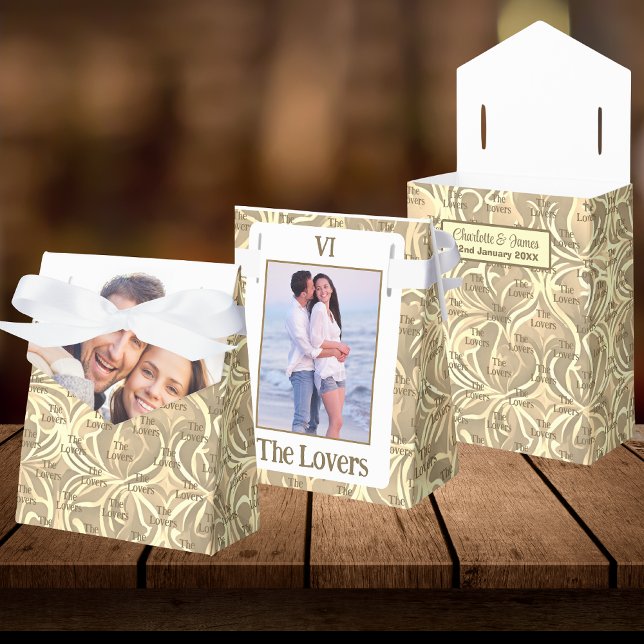 The Lovers Tarot Card Couple Photo | Wedding Favor Boxes (Front, Back And Open)