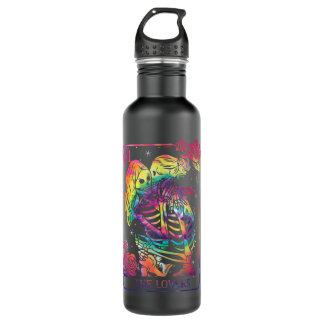 The Lovers Tarot Card Goth Tie Dye Kissing Lesbian Stainless Steel Water Bottle