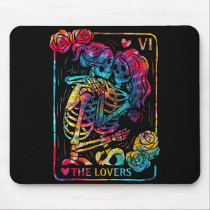 The Lovers Tarot Card Gothic Occult Kissing Skelet Mouse Pad