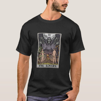 The Lovers Tarot Card Halloween Grim Reaper Gothic T-Shirt