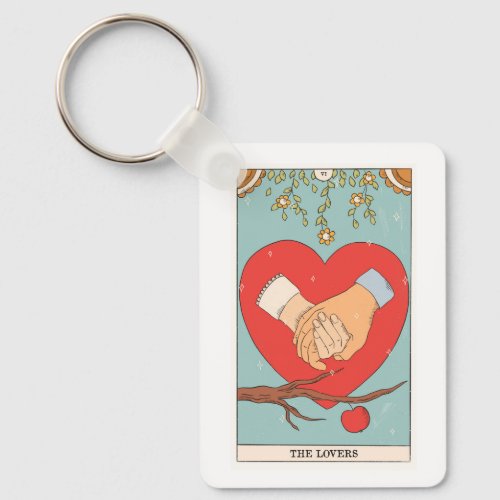 The Lovers tarot card modern Major Arcana  Keychain