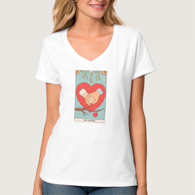 The Lovers tarot card modern Major Arcana T-Shirt (Front)