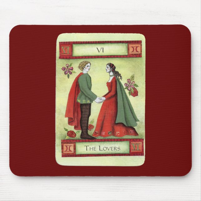 "The Lovers" tarot card Mouse Pad (Front)